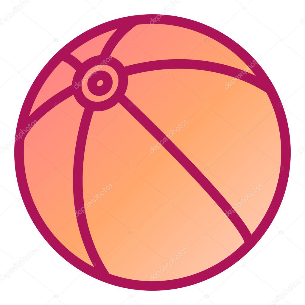 beach ball icon. outline illustration of volleyball hoop vector icons for web