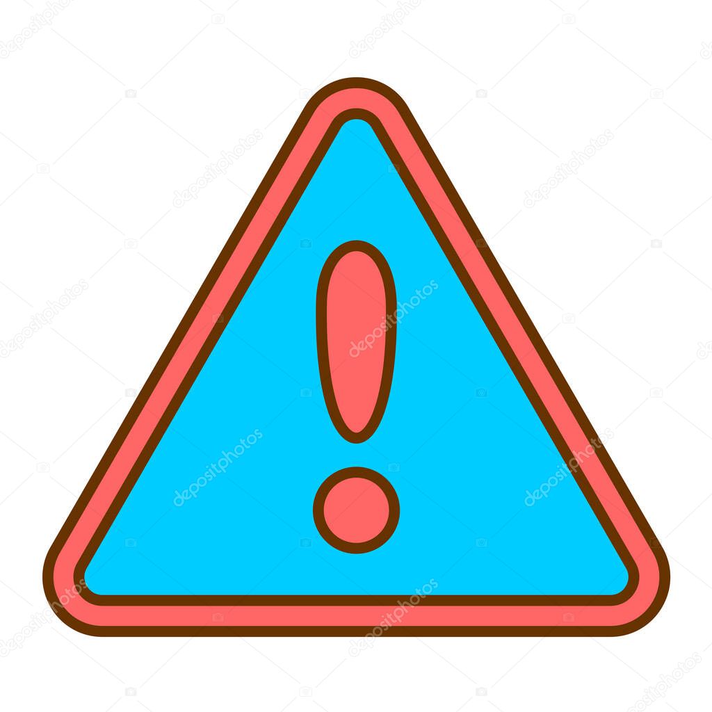 exclamation mark icon. warning sign. danger symbol. flat design style.