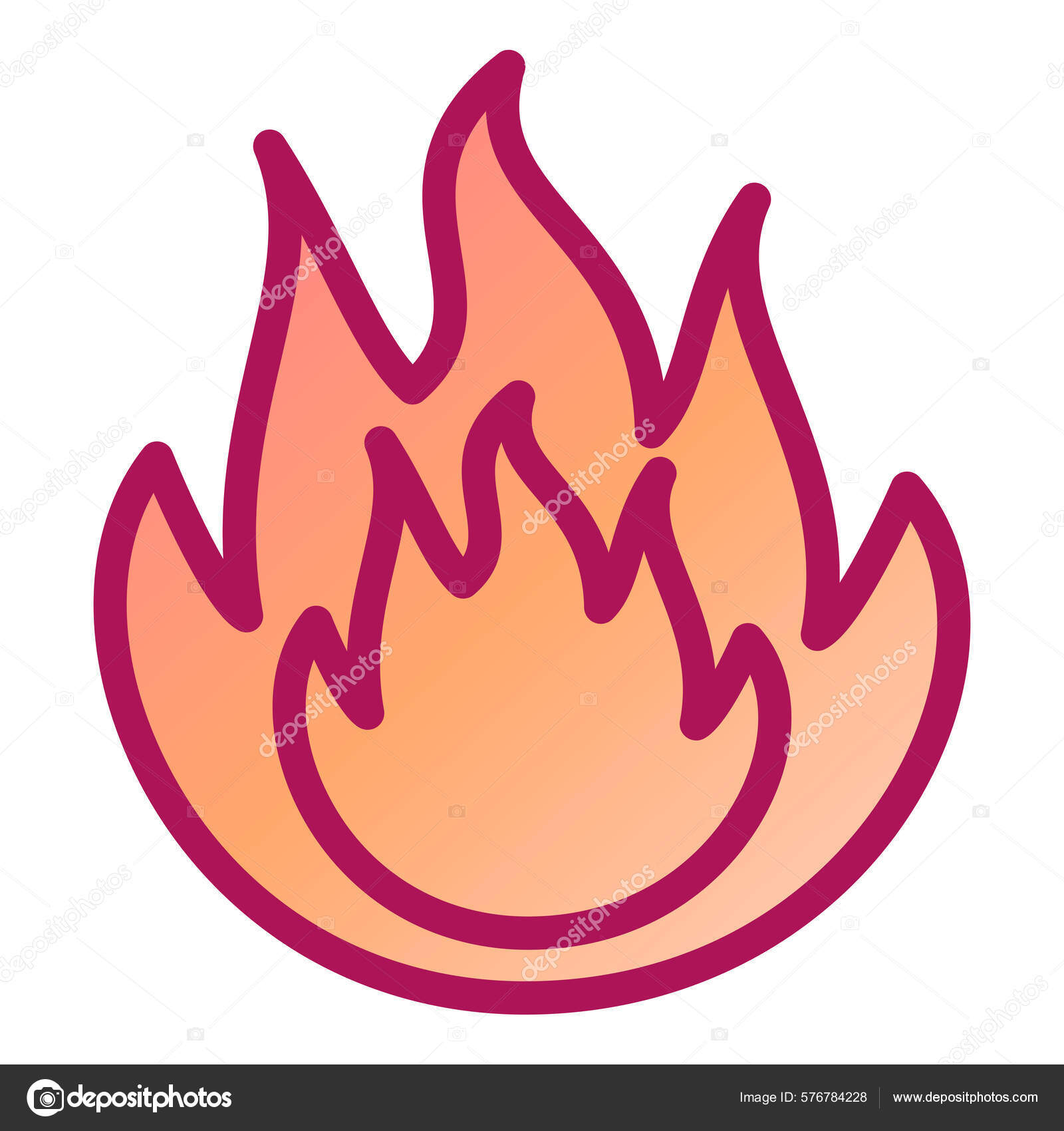 Ícone de vetor de chama de fogo