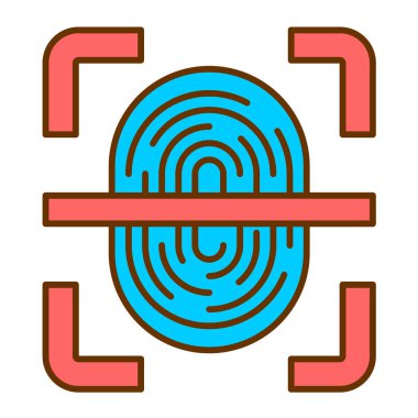 parmak izi vektörü ince çizgi simgesi