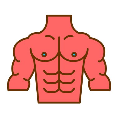 İnsan vücudu simgesi. Kas vektörü sembolünün özet çizimi.