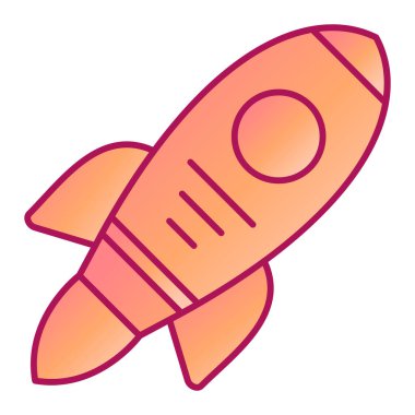 Roket ikonu. Web için basit uzay vektör simgeleri çizimi