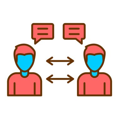 Konuşma baloncuklarıyla konuşan insanlar vektör illüstrasyon tasarımı