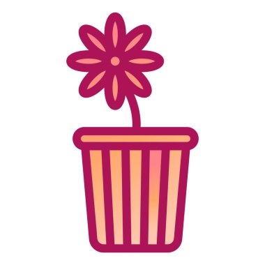 çiçek saksısı ikon vektör illüstrasyon grafik tasarımı