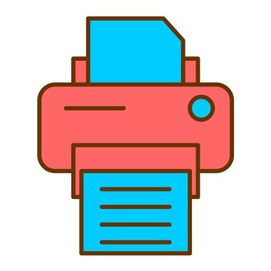 Yazıcı. Web simgesi basit illüstrasyon