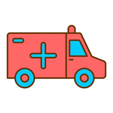 Ambulans vektör satırı simgesi