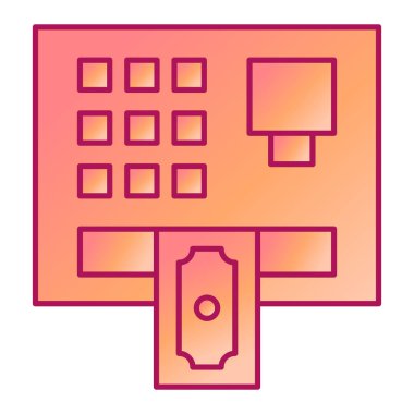 ATM 'de. Web simgesi basit illüstrasyon