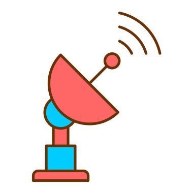 uydu anten ikonu vektörü. Ana hatlı kablosuz anten işareti. izole edilmiş sınır sembolü çizimi