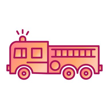 itfaiye aracı simgesi vektör çizimi