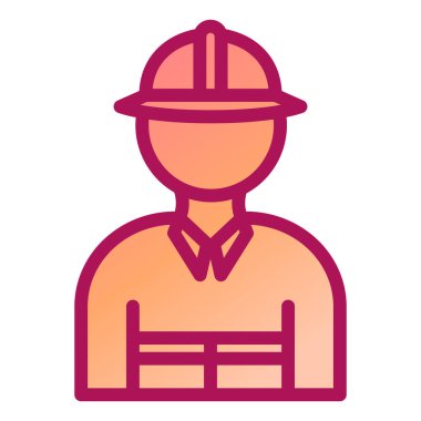 İnşaat işçisi simgesi vektör illüstrasyonu