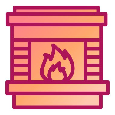 Şömine. Web simgesi basit tasarım