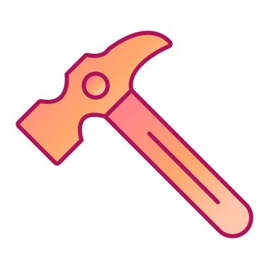 Anahtar aracı simgesi. Ana hatlı çekiç kesme vektör çizimi. izole edilmiş sınır biçimi.