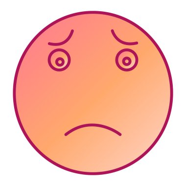 üzgün yüz simgesi ikon vektör illüstrasyonu