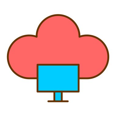 Bulut hesaplama teknolojisi ikon vektör çizimi tasarımı