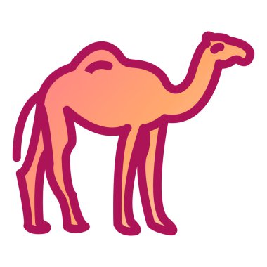 Deve yassı simgesi, vektör, illüstrasyon