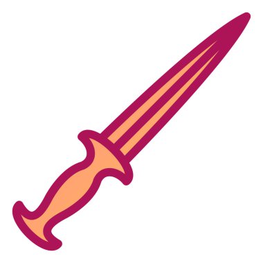 Kılıç simgesi. Web için Ortaçağ silah vektör simgelerinin basit çizimi