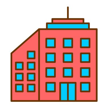 Bina. Web simgesi basit illüstrasyon