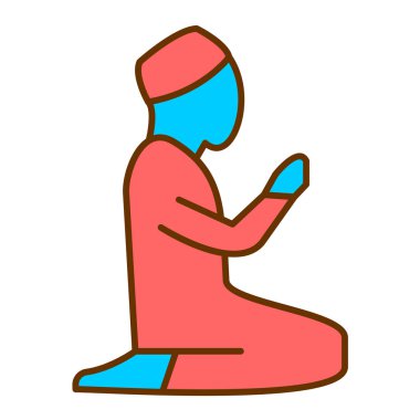 Dua ediyorum. Web simgesi vektör illüstrasyonu