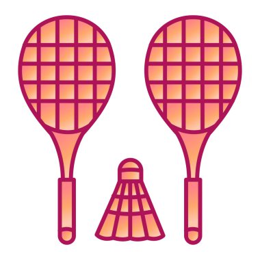 Tenis raketi ve servis horozu vektör çizimi grafik tasarımı