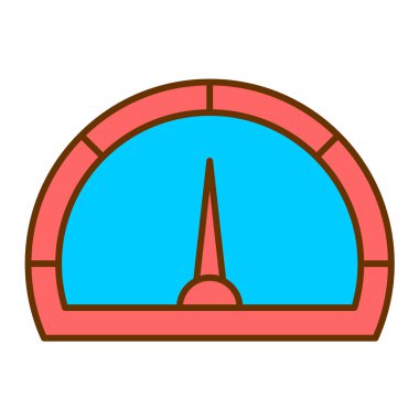 Hız göstergesi vektörü düz renk simgesi