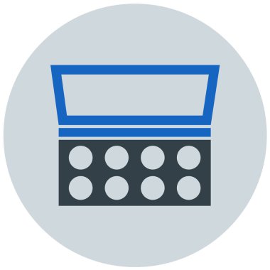 Makyaj paleti simgesi. Düz ve izole tasarım. vektör illüstrasyonu