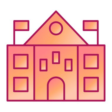 Bina. Web simgesi basit illüstrasyon