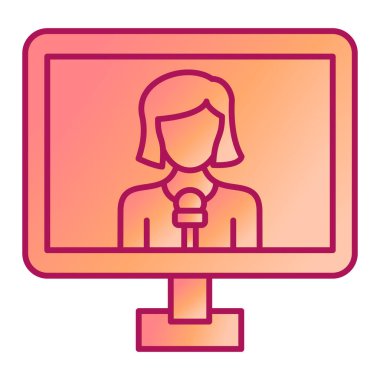 Muhabir. Web simgesi basit illüstrasyon