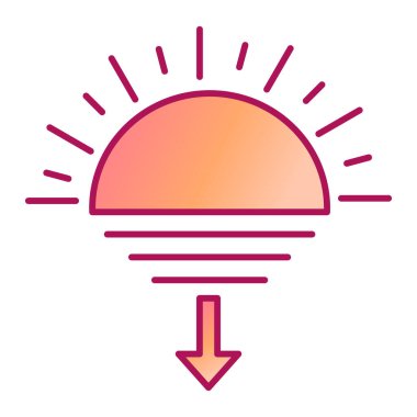 Günbatımı modern simge vektör illüstrasyonu 