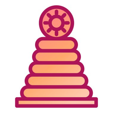 Piramit. Web simgesi basit illüstrasyon