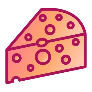 Pizza ikonu. Beyaz arkaplan üzerindeki peynir vektör gösteriminin izometriği