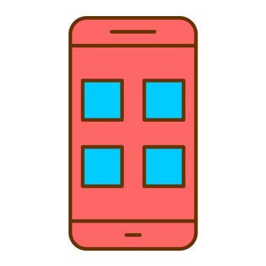 Akıllı telefon. Web simgesi basit illüstrasyon