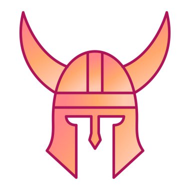 Viking miğferi ikonu. Ortaçağ şövalye çizimleri. izole tasarım.