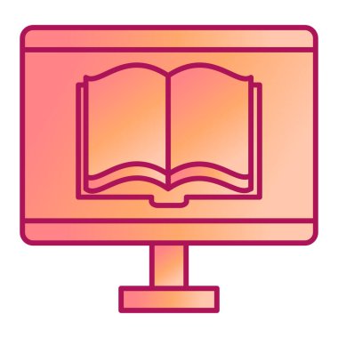 Açık ekran simgesi olan kitap. vektör illüstrasyonu