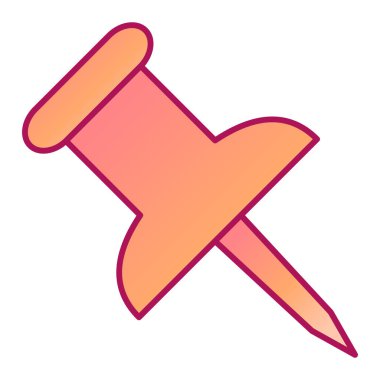 İğne simgesi. Web için kağıt vektör simgelerinin basit çizimi