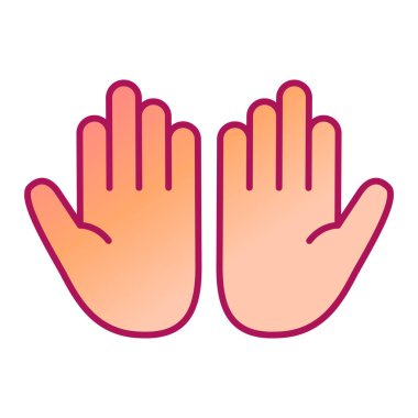 eller beyaz arkaplan üzerine simge, çizgi biçimi, vektör illüstrasyonu