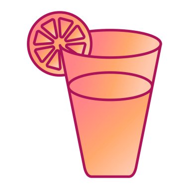 Limon ve saman vektör illüstrasyon tasarımlı kokteyl