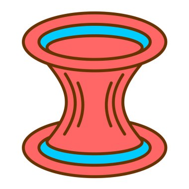 Tek bir kırmızı ve beyaz bardağın vektör çizimi