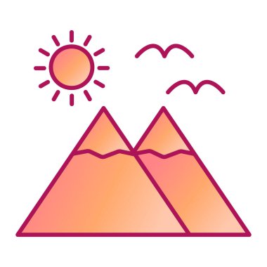 Dağlar. Web simgesi basit illüstrasyon