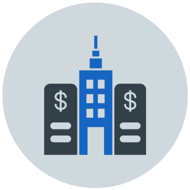 Bina. Web simgesi basit illüstrasyon