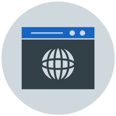 Tarayıcı. Web simgesi basit illüstrasyon
