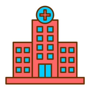 Hastane modern ikon vektör illüstrasyonu 
