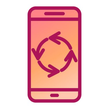 ok ve vektör illüstrasyonlu cep telefonu