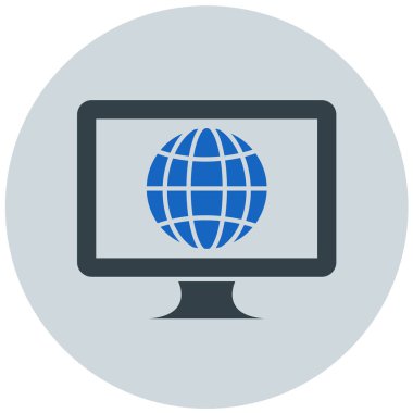 Monitör. Web simgesi basit illüstrasyon