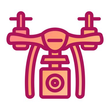 İHA kamera simgesi. Web için robot vektör simgelerinin basit çizimi