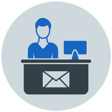 Dizüstü bilgisayar vektör simgesine sahip iş adamı