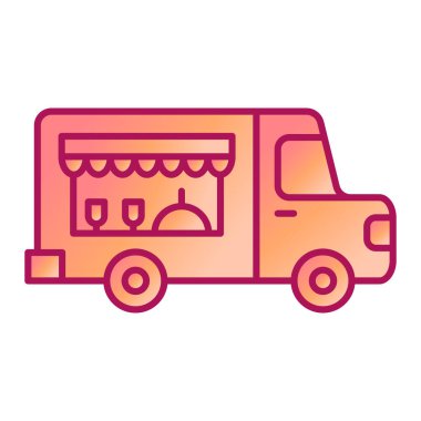 Fast food Van simgesi, vektör illüstrasyonu