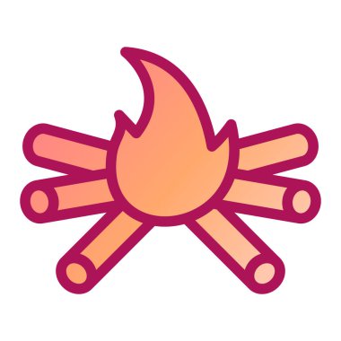 kamp ateşi ikonu vektör illüstrasyonu