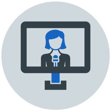 Muhabir. Web simgesi basit illüstrasyon