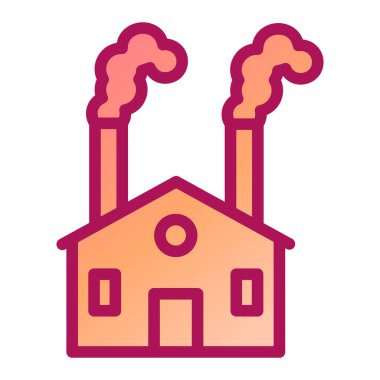 Fabrika binası ikon vektör illüstrasyonu