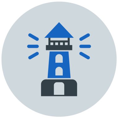 Deniz feneri. Web simgesi basit illüstrasyon